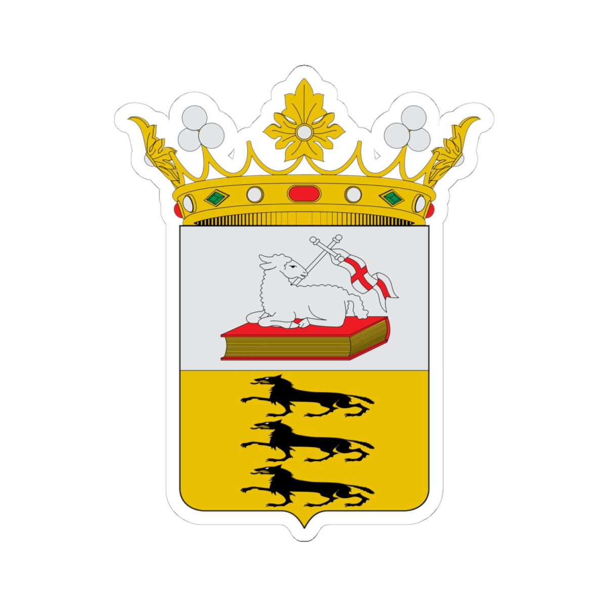 Escudo de Ariño (Spain) (Coat of Arms) STICKER Vinyl Kiss-Cut Decal