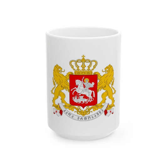 Greater coat of arms of Georgia - White Coffee Mug-15oz-The Sticker Space
