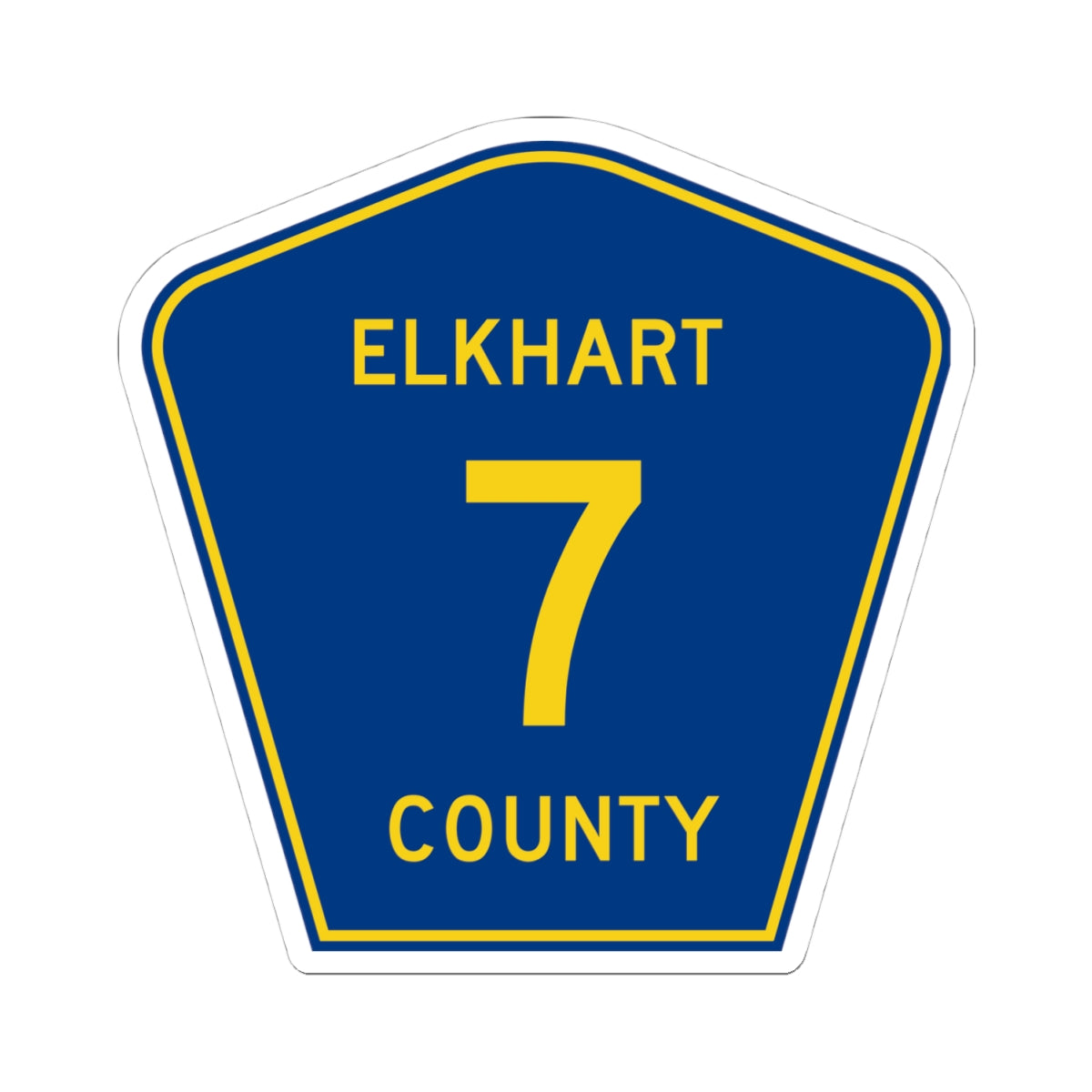 Elkhart County Road 7 IN (Indiana) (Road Sign) STICKER Vinyl Kiss-Cut Decal