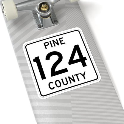 Pine County Route 124 MN (Minnesota) (Road Sign) STICKER Vinyl Kiss-Cut Decal