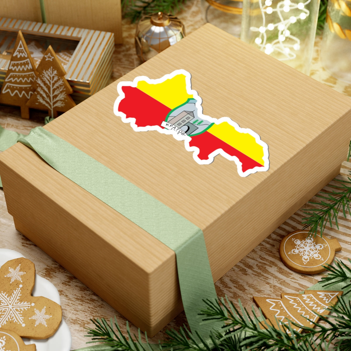 Flag map of Kratovo Municipality (North Macedonia) STICKER Vinyl Kiss-Cut Decal