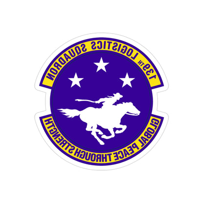 139th Logistics Squadron (U.S. Air Force) REVERSE PRINT Transparent STICKER-3" × 3"-The Sticker Space