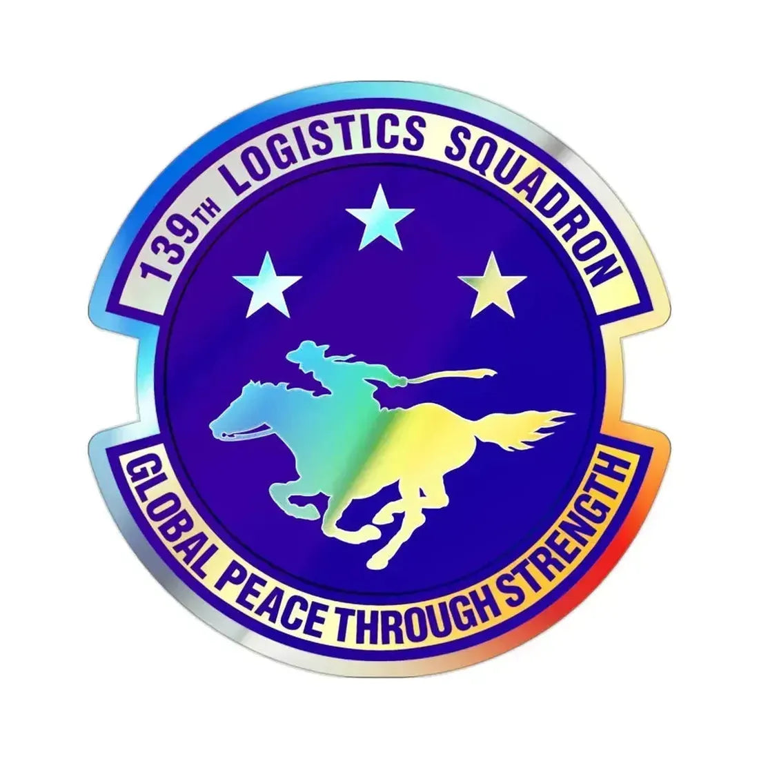 139th Logistics Squadron (U.S. Air Force) Holographic STICKER Die-Cut Vinyl Decal 2 Inch Holographic - The Sticker Space
