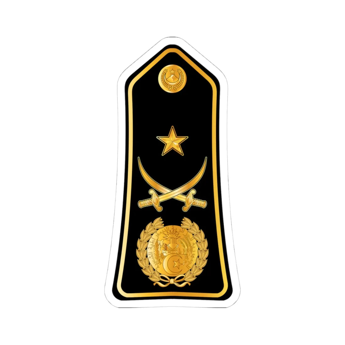 13.PNA BG (Algeria) (Military Rank) STICKER Vinyl Kiss-Cut Decal 4 Inch White - The Sticker Space