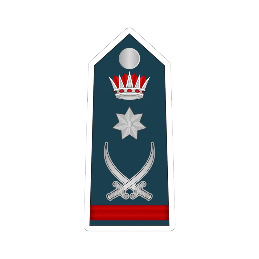 13.RBAF LG (Bahrain) (Military Rank) STICKER Vinyl Kiss-Cut Decal 4 Inch White - The Sticker Space