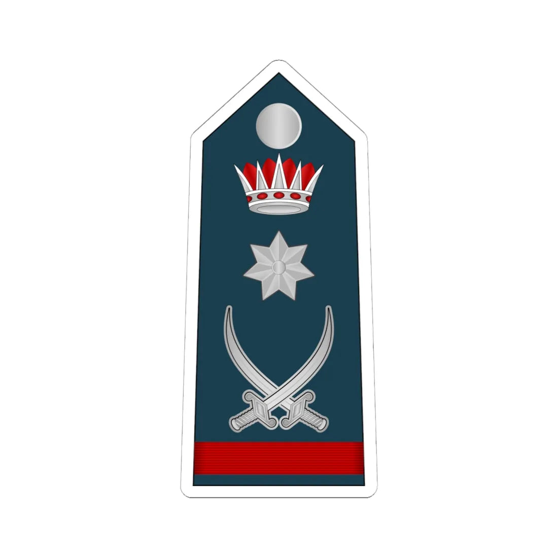 13.RBAF LG (Bahrain) (Military Rank) STICKER Vinyl Kiss-Cut Decal 6 Inch White - The Sticker Space
