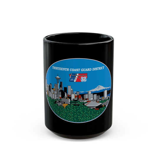 13th CG District Pacific Northwest (U.S. Coast Guard) Black Coffee Mug-15oz-The Sticker Space