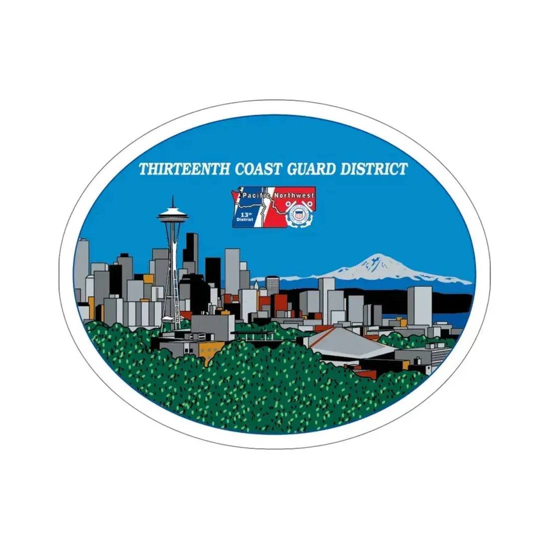 13th CG District Pacific Northwest (U.S. Coast Guard) STICKER Vinyl Die-Cut Decal 5 Inch - The Sticker Space