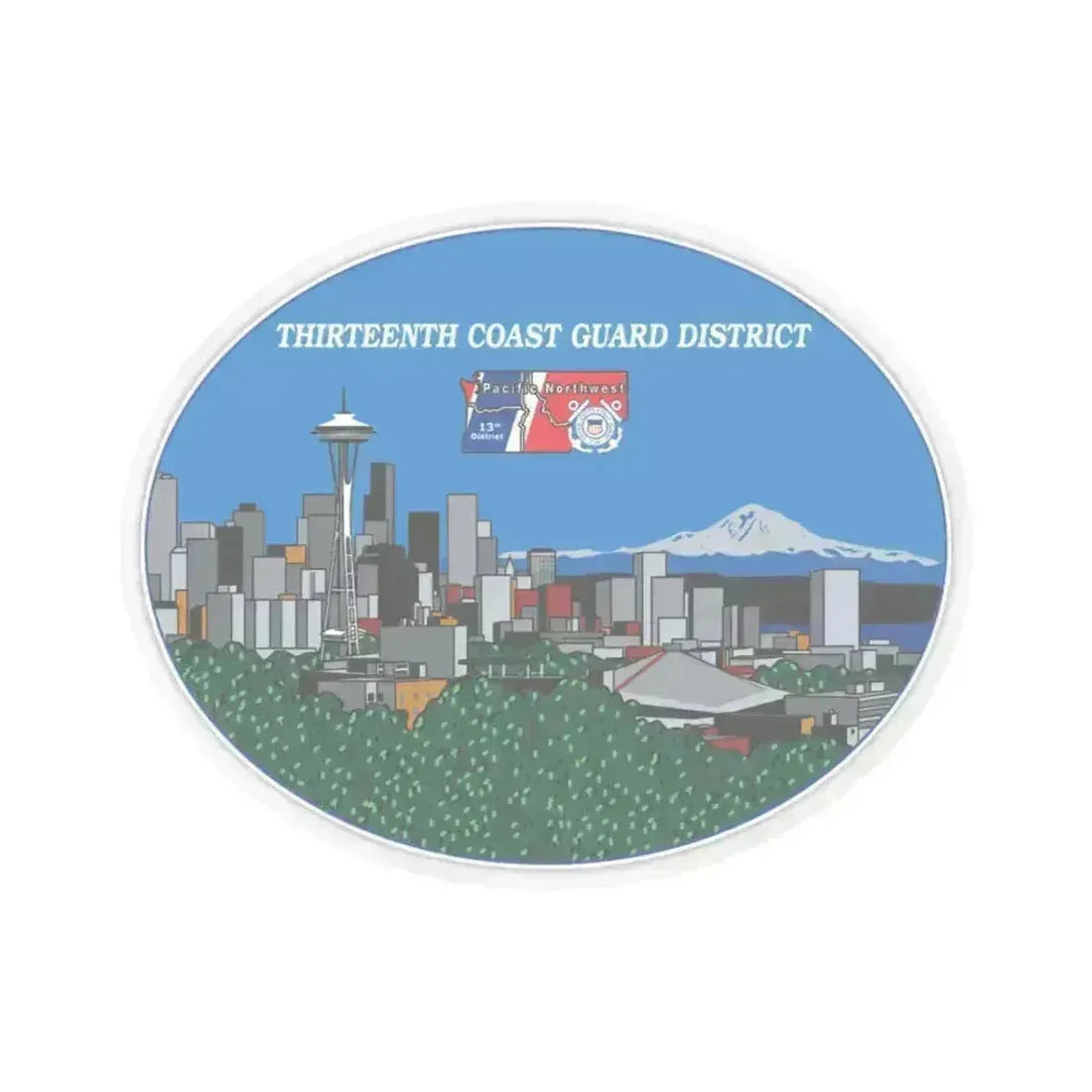 13th CG District Pacific Northwest (U.S. Coast Guard) STICKER Vinyl Kiss-Cut Decal 3 Inch Transparent - The Sticker Space