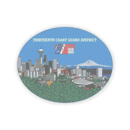 13th CG District Pacific Northwest (U.S. Coast Guard) STICKER Vinyl Kiss-Cut Decal 3 Inch Transparent - The Sticker Space