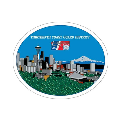 13th CG District Pacific Northwest (U.S. Coast Guard) STICKER Vinyl Kiss-Cut Decal 3 Inch White - The Sticker Space