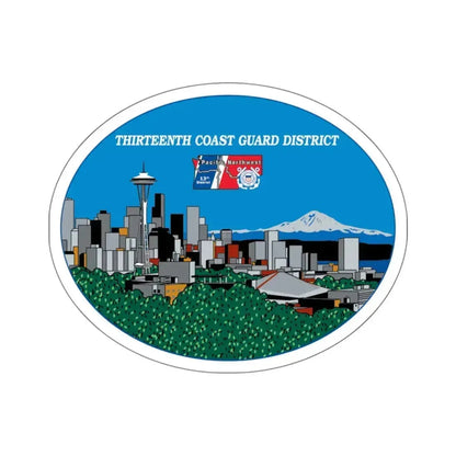 13th CG District Pacific Northwest (U.S. Coast Guard) STICKER Vinyl Kiss-Cut Decal 6 Inch White - The Sticker Space