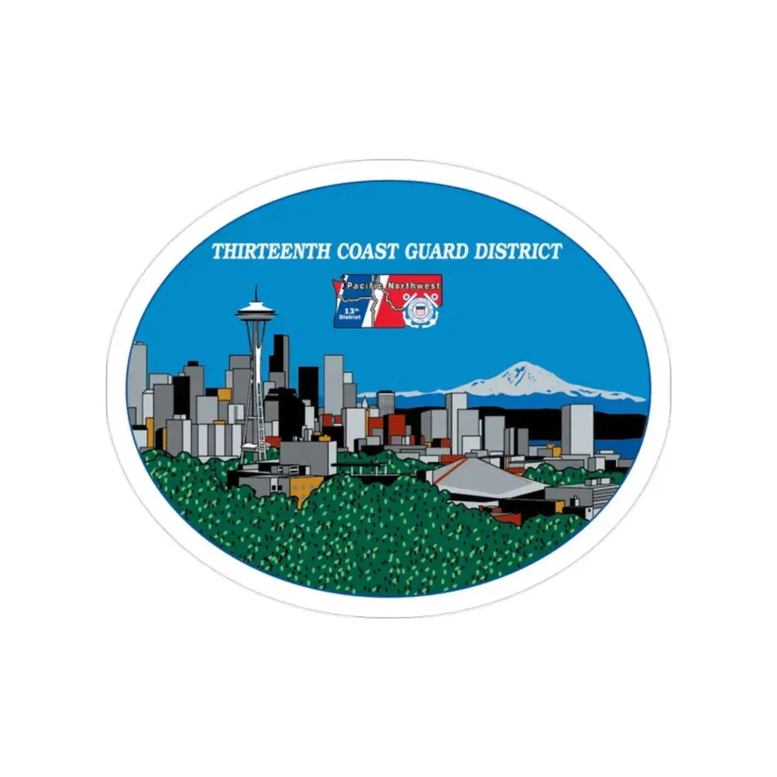 13th CG District Pacific Northwest (U.S. Coast Guard) Transparent STICKER Die-Cut Vinyl Decal 2 Inch - The Sticker Space