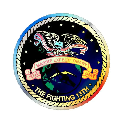 13th Marine Command Element 13th MEU (USMC) Holographic STICKER Die-Cut Vinyl Decal 2 Inch Holographic - The Sticker Space