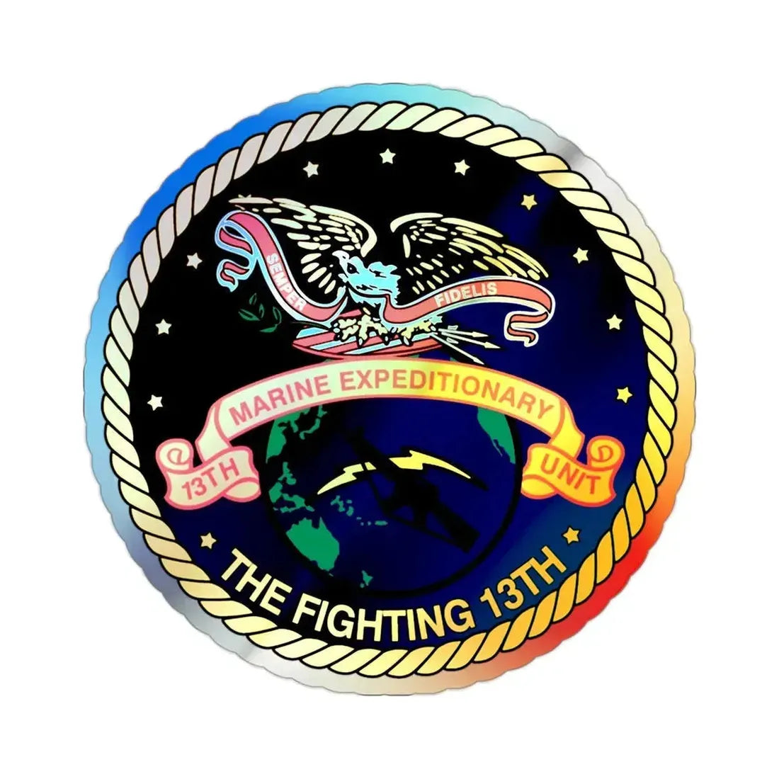 13th Marine Command Element 13th MEU (USMC) Holographic STICKER Die-Cut Vinyl Decal - The Sticker Space