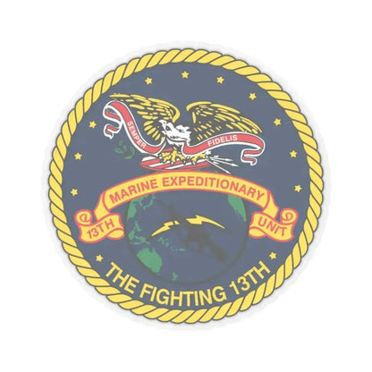 13th Marine Command Element 13th MEU (USMC) STICKER Vinyl Kiss-Cut Decal 4 Inch Transparent - The Sticker Space