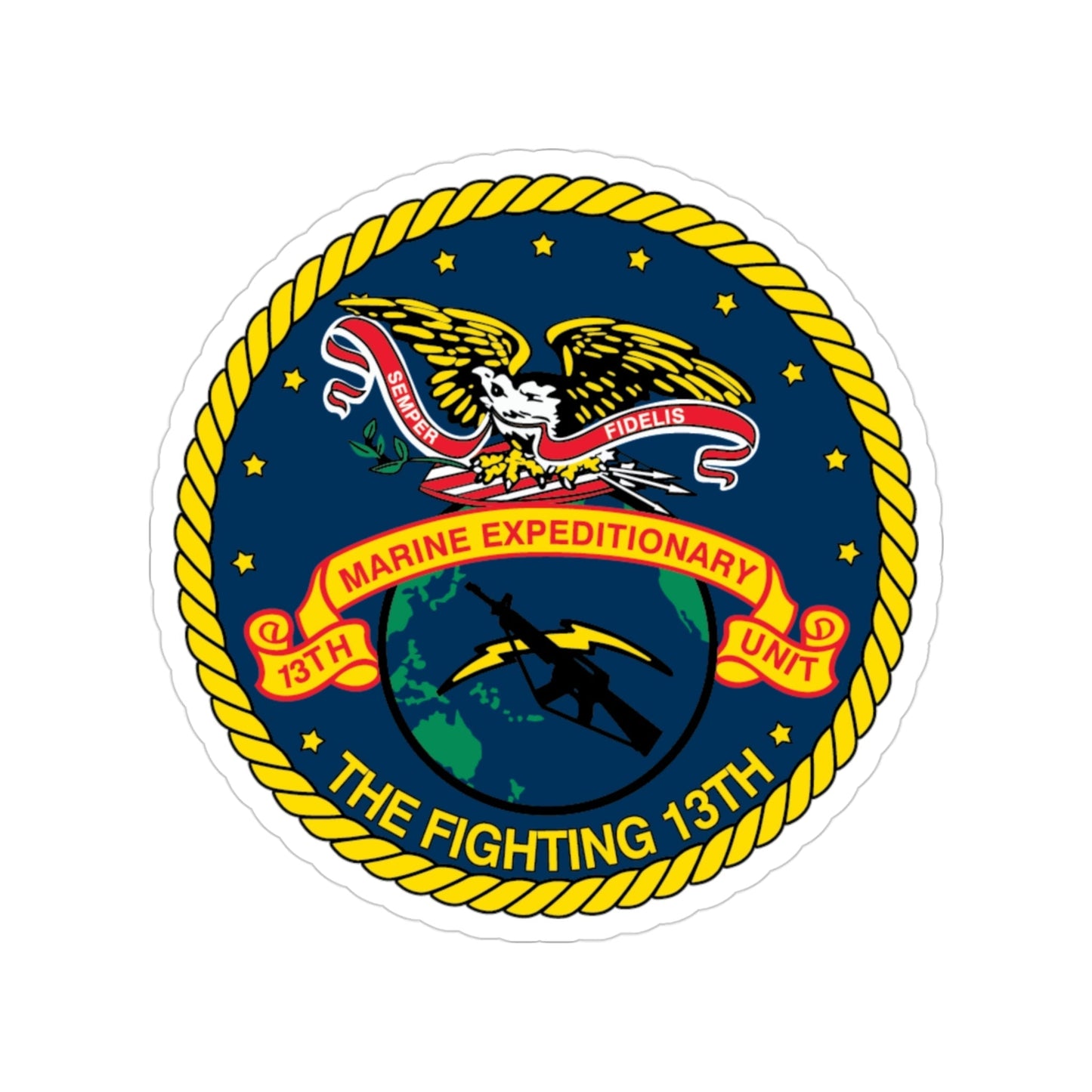 13th Marine Command Element 13th MEU (USMC) Transparent STICKER Die-Cut Vinyl Decal-3 Inch-The Sticker Space