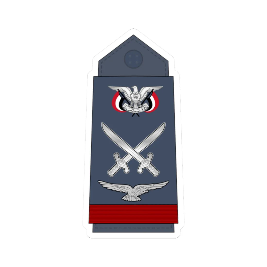 13.YAF MG (Yemen) (Military Rank) STICKER Vinyl Kiss-Cut Decal 2 Inch White - The Sticker Space