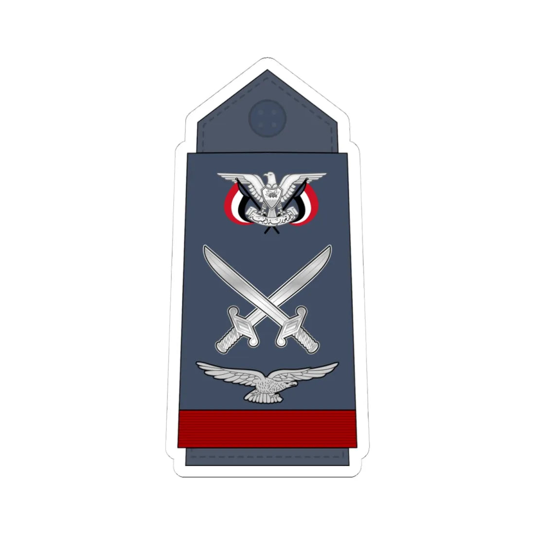 13.YAF MG (Yemen) (Military Rank) STICKER Vinyl Kiss-Cut Decal 4 Inch White - The Sticker Space