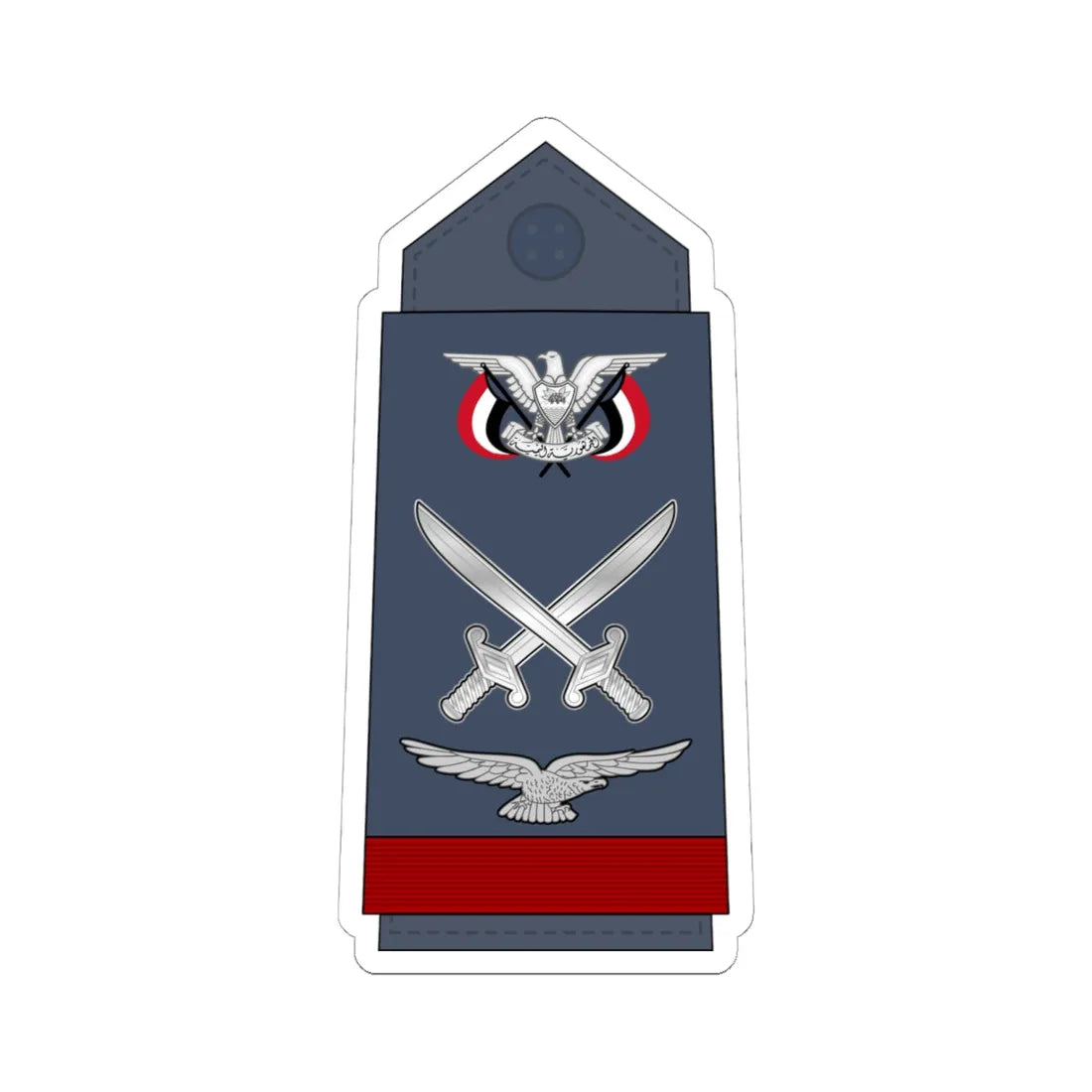13.YAF MG (Yemen) (Military Rank) STICKER Vinyl Kiss-Cut Decal 6 Inch White - The Sticker Space