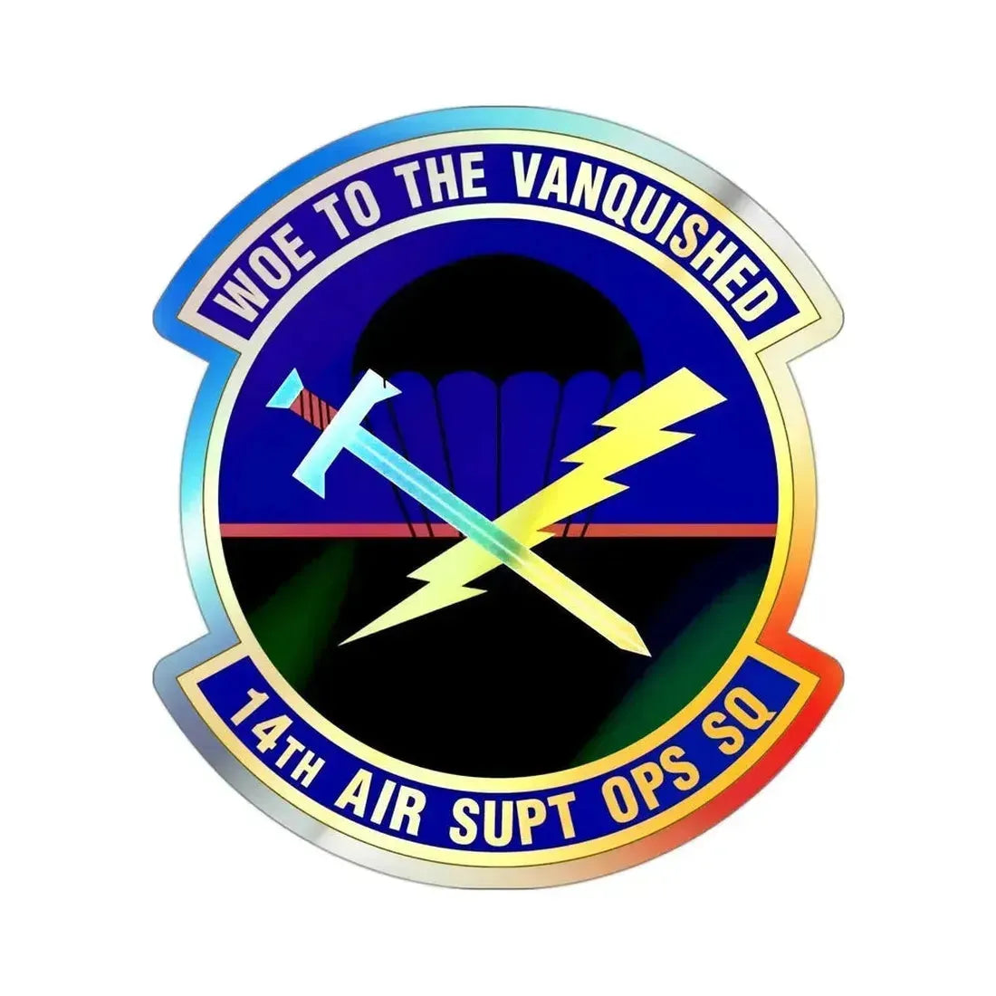 14 Air Support Operations Squadron ACC (U.S. Air Force) Holographic STICKER Die-Cut Vinyl Decal 3 Inch Holographic - The Sticker Space