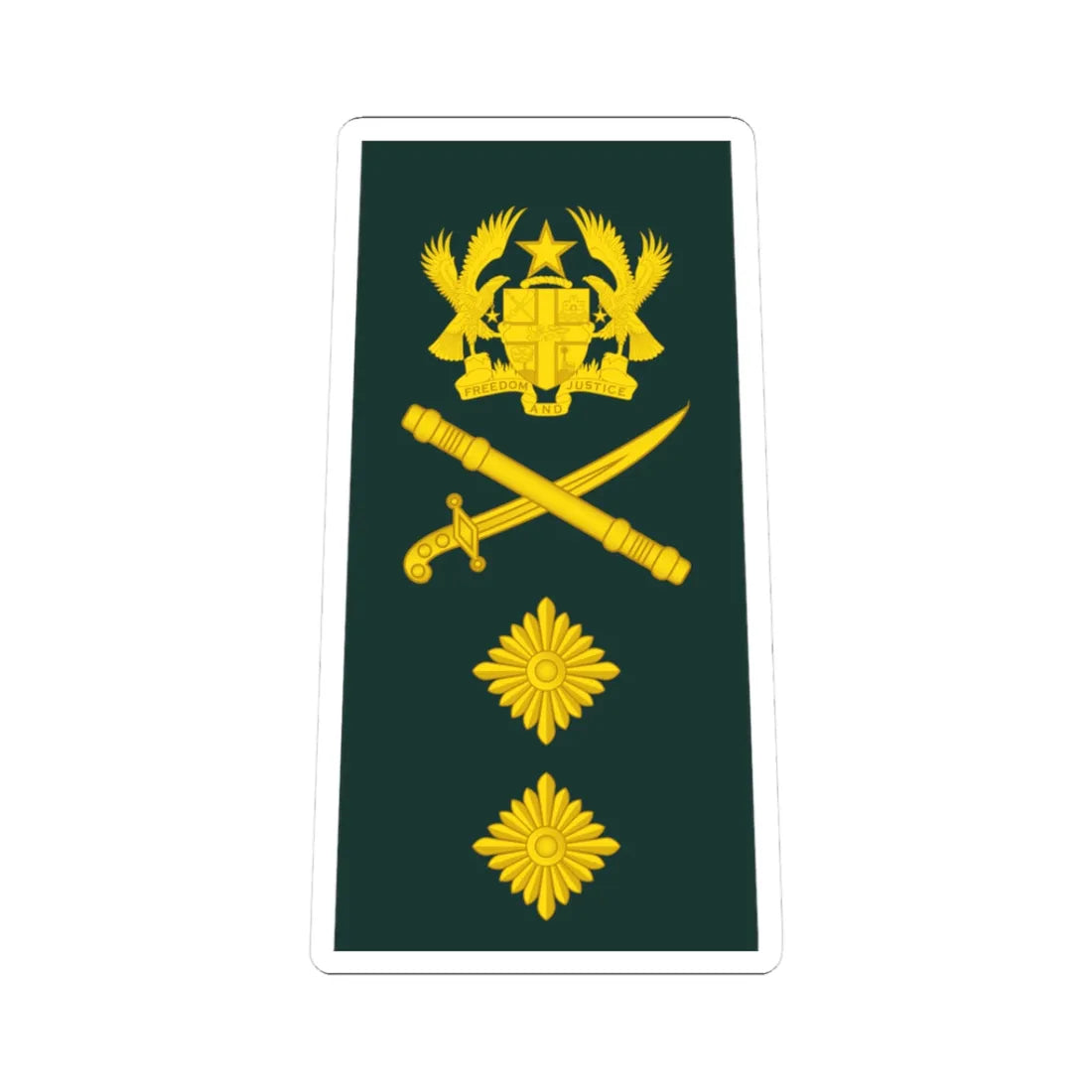 14 Ghana Army MG (Ghana) (Military Rank) STICKER Vinyl Kiss-Cut Decal 3 Inch White - The Sticker Space