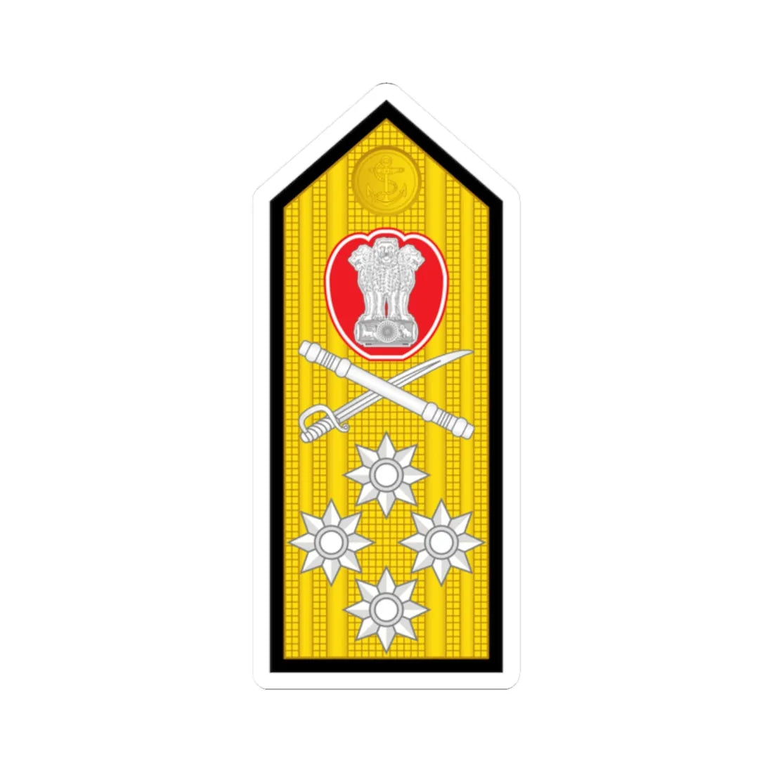 14 Indian Navy ADM (India) (Military Rank) STICKER Vinyl Kiss-Cut Decal 2 Inch White - The Sticker Space