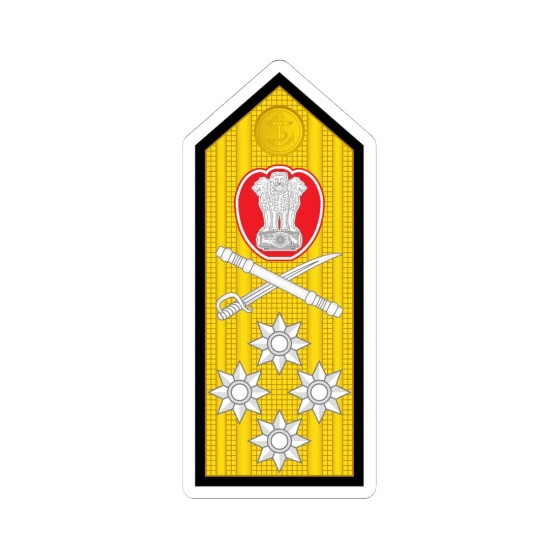 14 Indian Navy ADM (India) (Military Rank) STICKER Vinyl Kiss-Cut Decal 4 Inch White - The Sticker Space