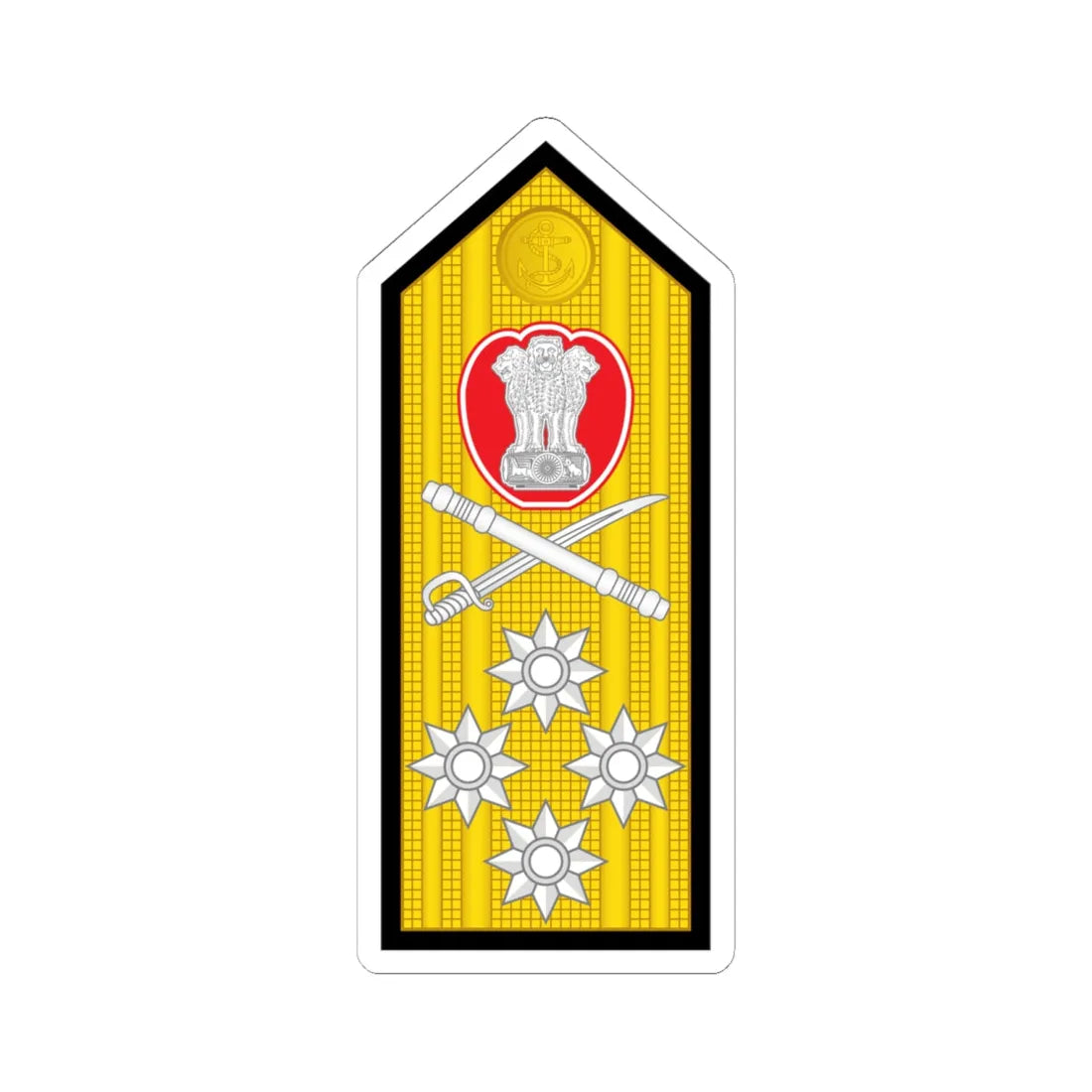 14 Indian Navy ADM (India) (Military Rank) STICKER Vinyl Kiss-Cut Decal 6 Inch White - The Sticker Space