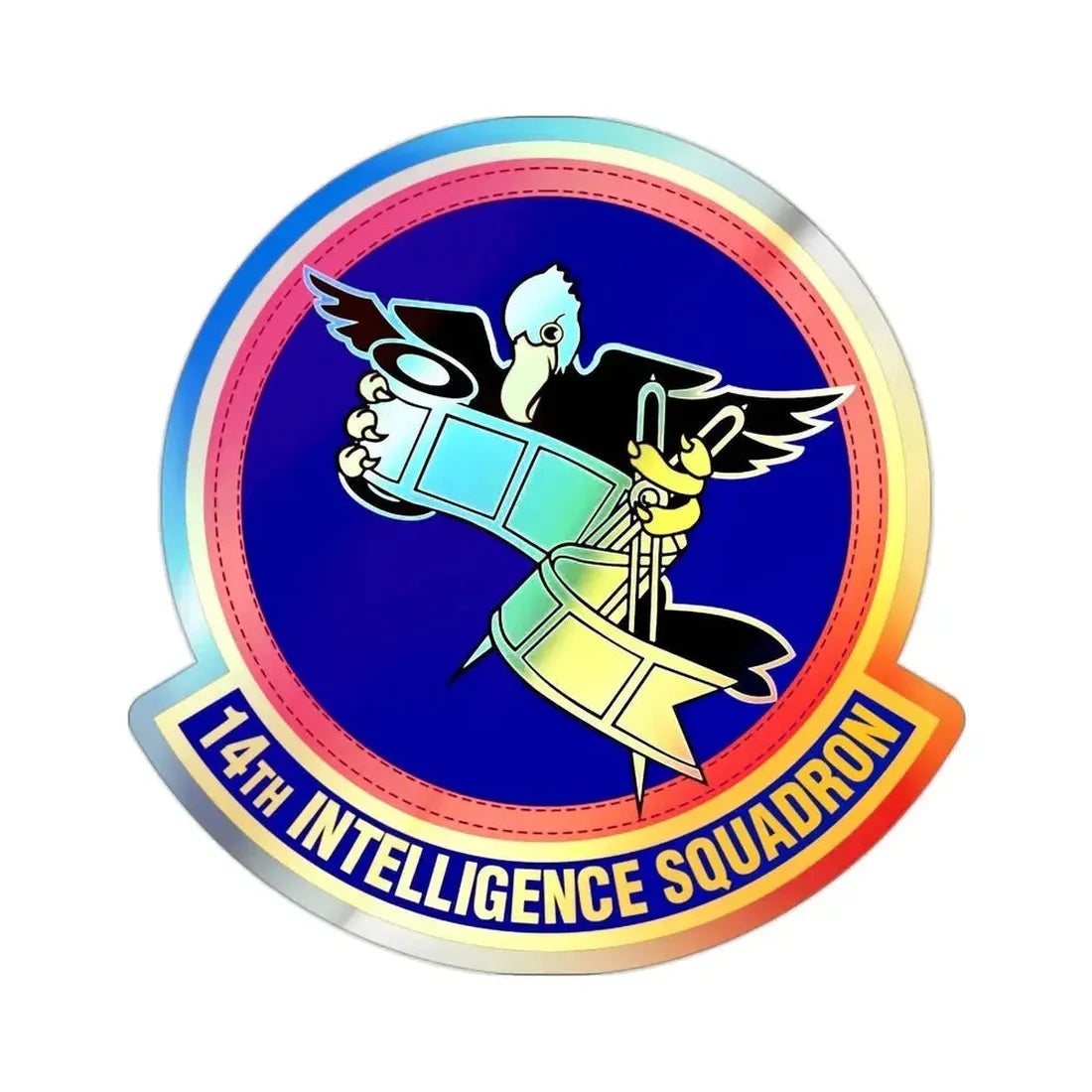 14 Intelligence Squadron AFRC (U.S. Air Force) Holographic STICKER Die-Cut Vinyl Decal 2 Inch Holographic - The Sticker Space