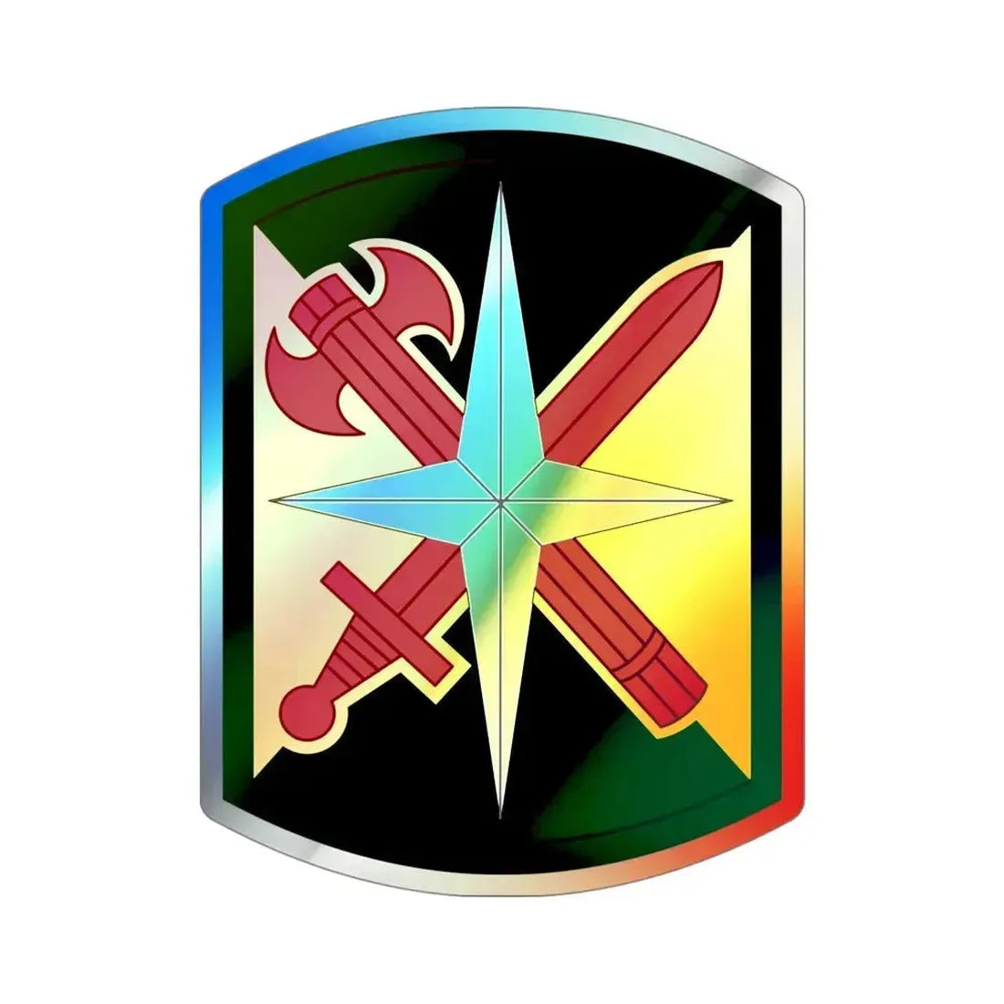 14 Military Police Brigade (U.S. Army) Holographic STICKER Die-Cut Vinyl Decal 4 Inch Holographic - The Sticker Space