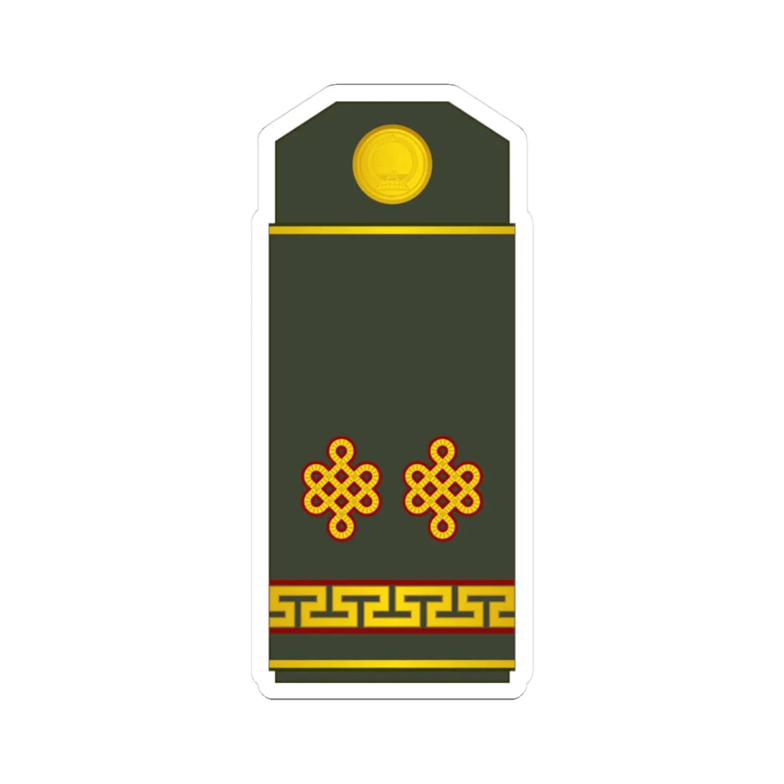 14 Mongolian Army LTC (Mongolia) (Military Rank) STICKER Vinyl Kiss-Cut Decal 3 Inch White - The Sticker Space