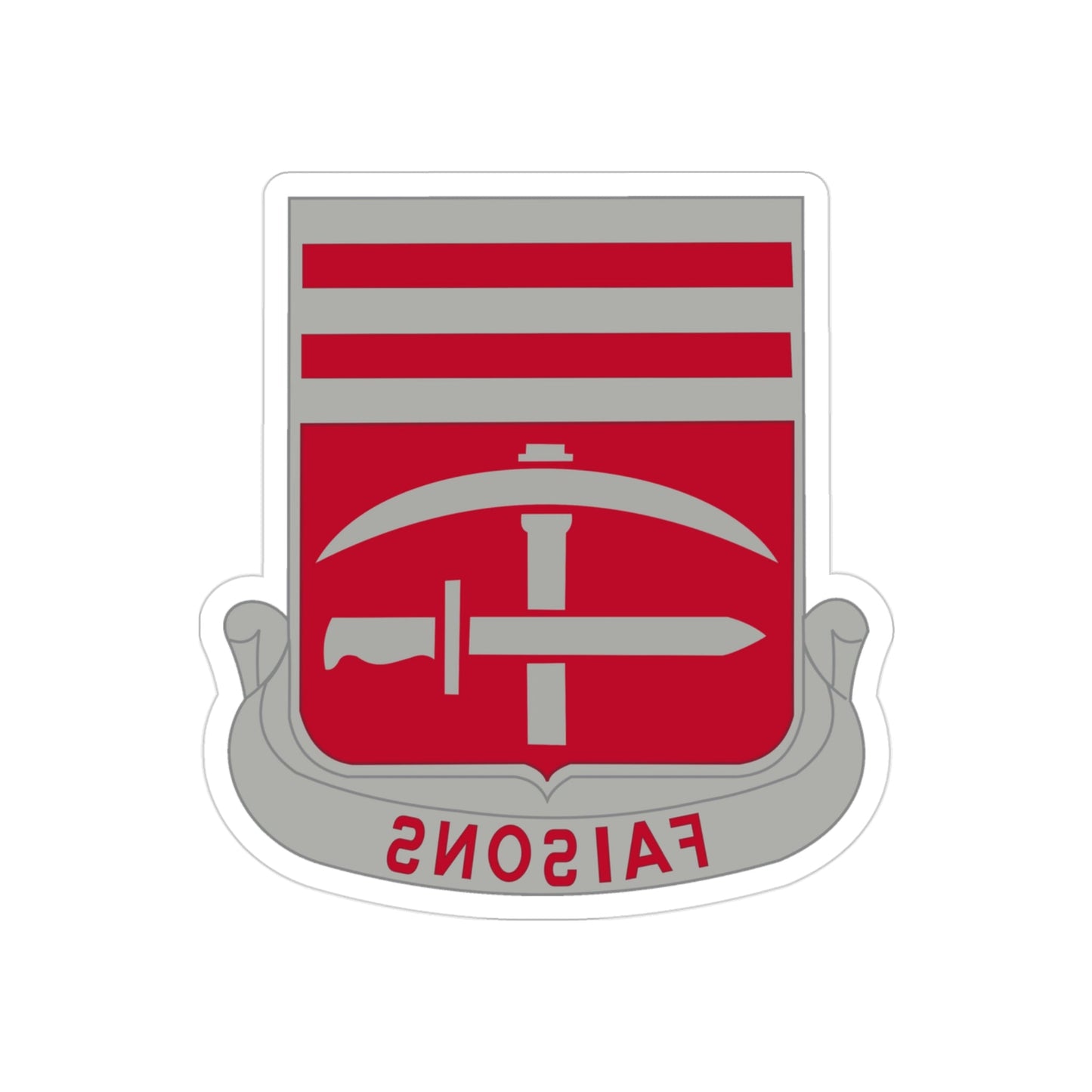 140 Engineer Battalion (U.S. Army) REVERSE PRINT Transparent STICKER-3" × 3"-The Sticker Space