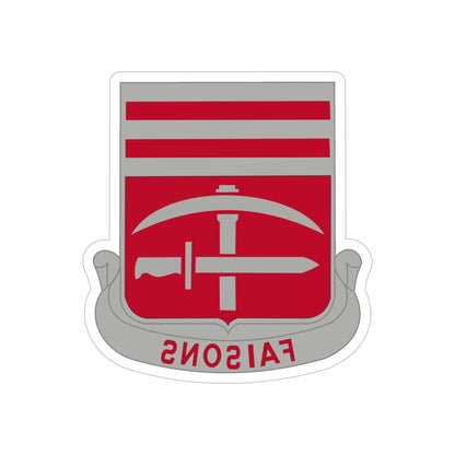 140 Engineer Battalion (U.S. Army) REVERSE PRINT Transparent STICKER-5" × 5"-The Sticker Space