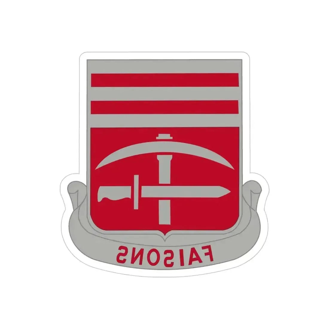 140 Engineer Battalion (U.S. Army) REVERSE PRINT Transparent Die-Cut STICKER 4 Inch Die-Cut Transparent - The Sticker Space