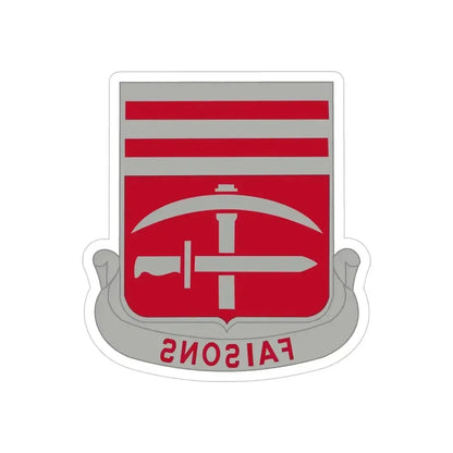 140 Engineer Battalion (U.S. Army) REVERSE PRINT Transparent Die-Cut STICKER 4 Inch Die-Cut Transparent - The Sticker Space