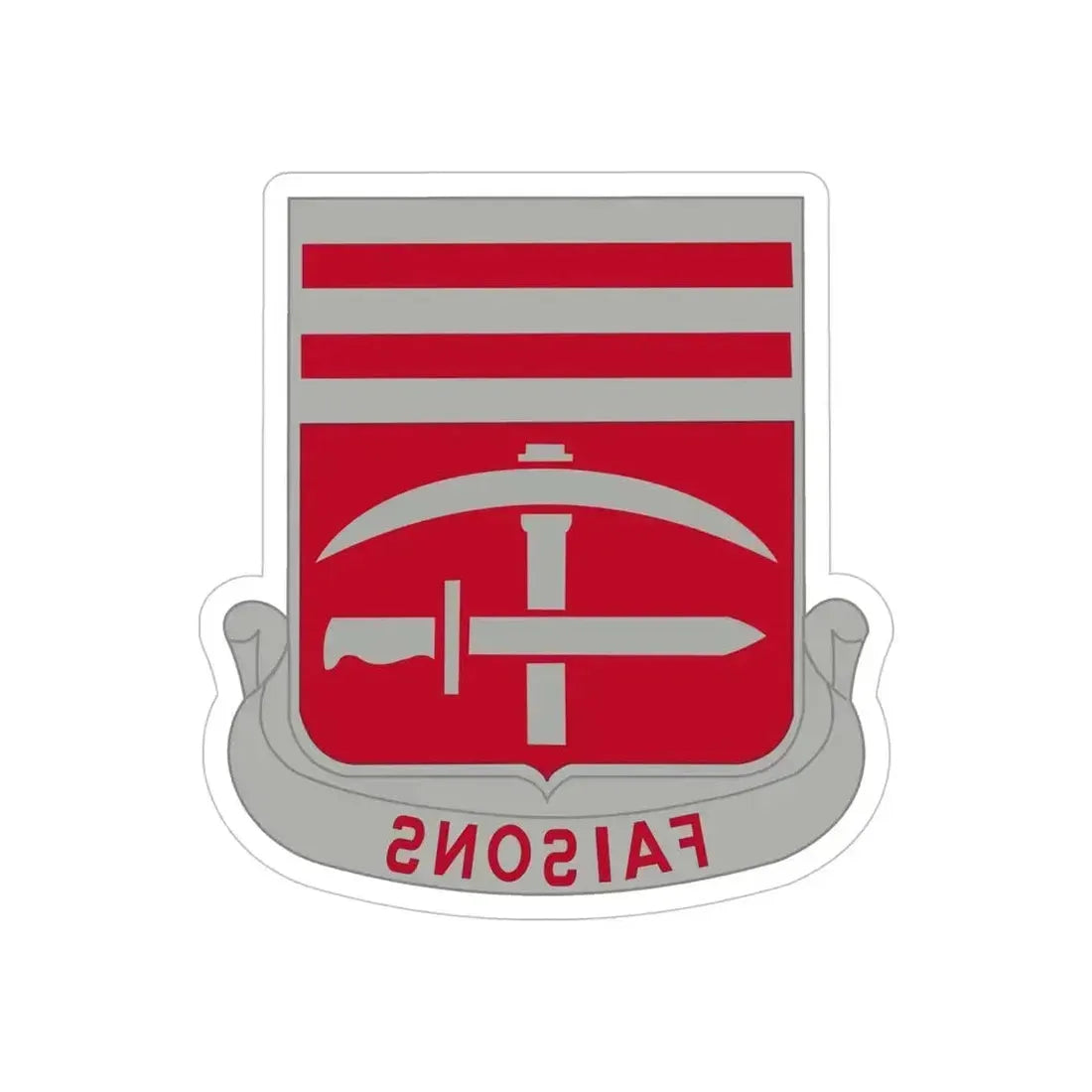 140 Engineer Battalion (U.S. Army) REVERSE PRINT Transparent Die-Cut STICKER 5 Inch Die-Cut Transparent - The Sticker Space