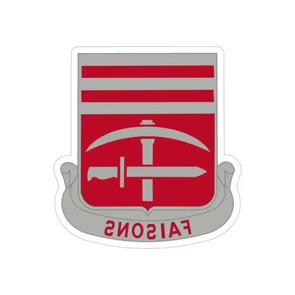 140 Engineer Battalion (U.S. Army) REVERSE PRINT Transparent Die-Cut STICKER 5 Inch Die-Cut Transparent - The Sticker Space