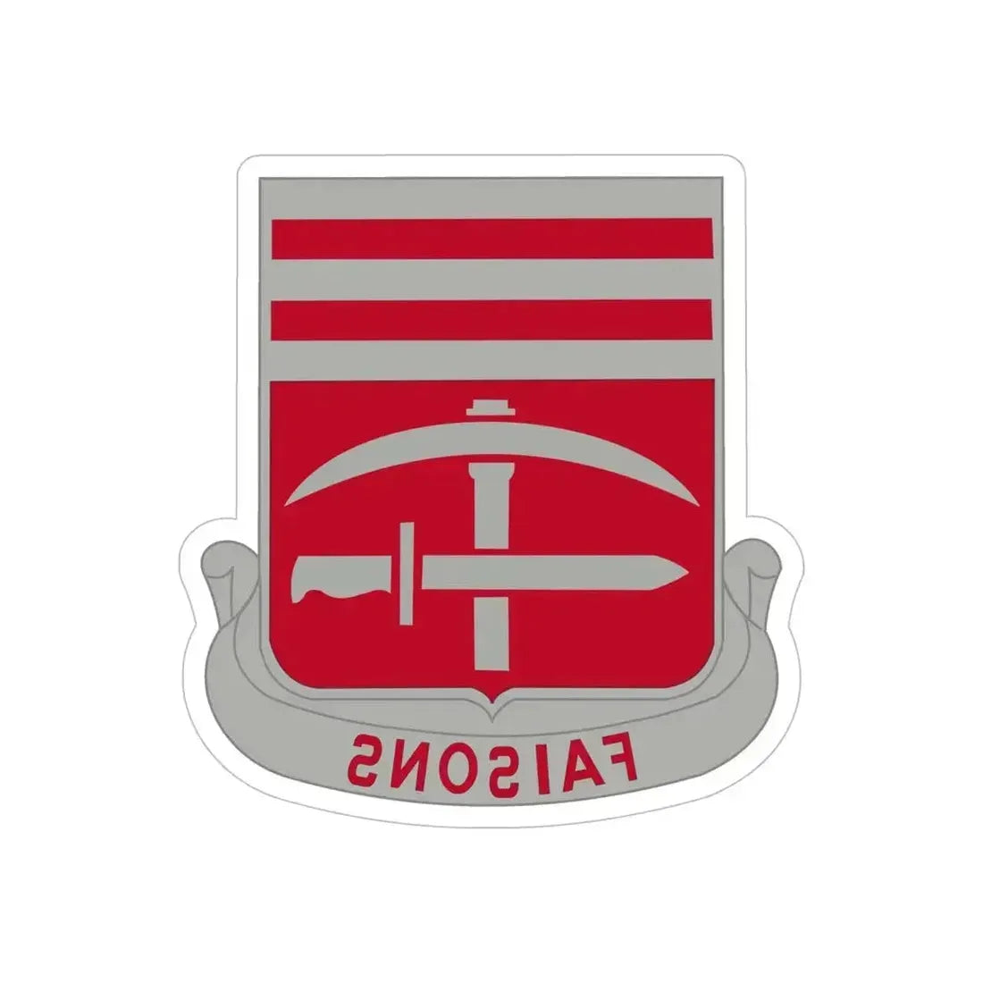 140 Engineer Battalion (U.S. Army) REVERSE PRINT Transparent Die-Cut STICKER 6 Inch Die-Cut Transparent - The Sticker Space
