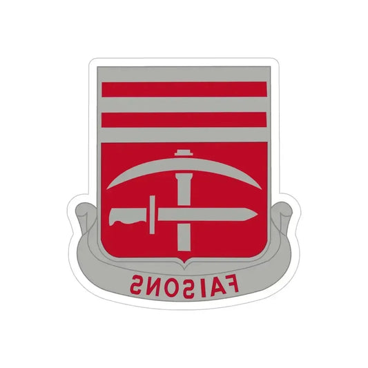 140 Engineer Battalion (U.S. Army) REVERSE PRINT Transparent Die-Cut STICKER 6 Inch Die-Cut Transparent - The Sticker Space