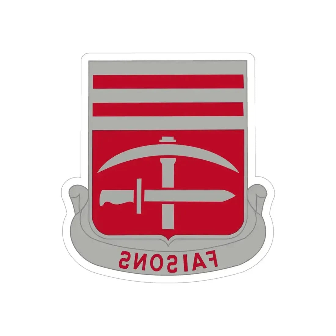 140 Engineer Battalion (U.S. Army) REVERSE PRINT Transparent Die-Cut STICKER - The Sticker Space