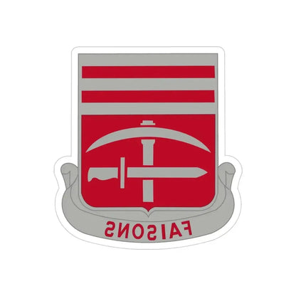 140 Engineer Battalion (U.S. Army) REVERSE PRINT Transparent Die-Cut STICKER - The Sticker Space