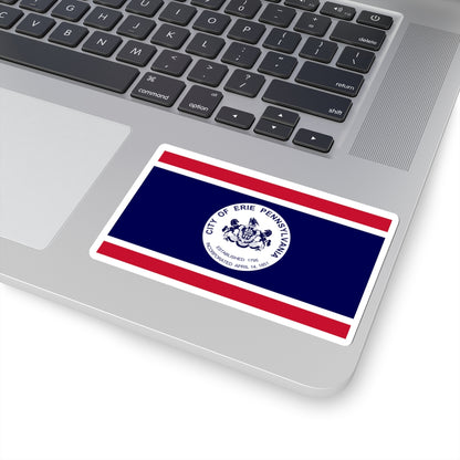 Flag of Erie, Pennsylvania - STICKER Vinyl Kiss-Cut Decal