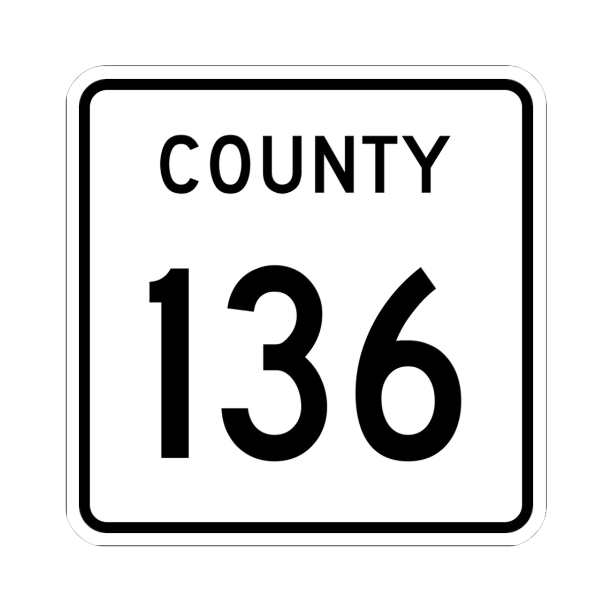 County 136 square (Minnesota) (Road Sign) STICKER Vinyl Kiss-Cut Decal
