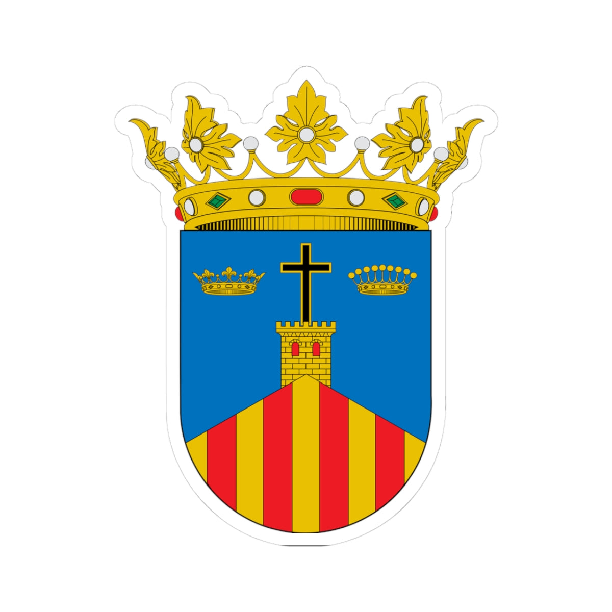 Escudo de Malón (Spain) (Coat of Arms) STICKER Vinyl Kiss-Cut Decal