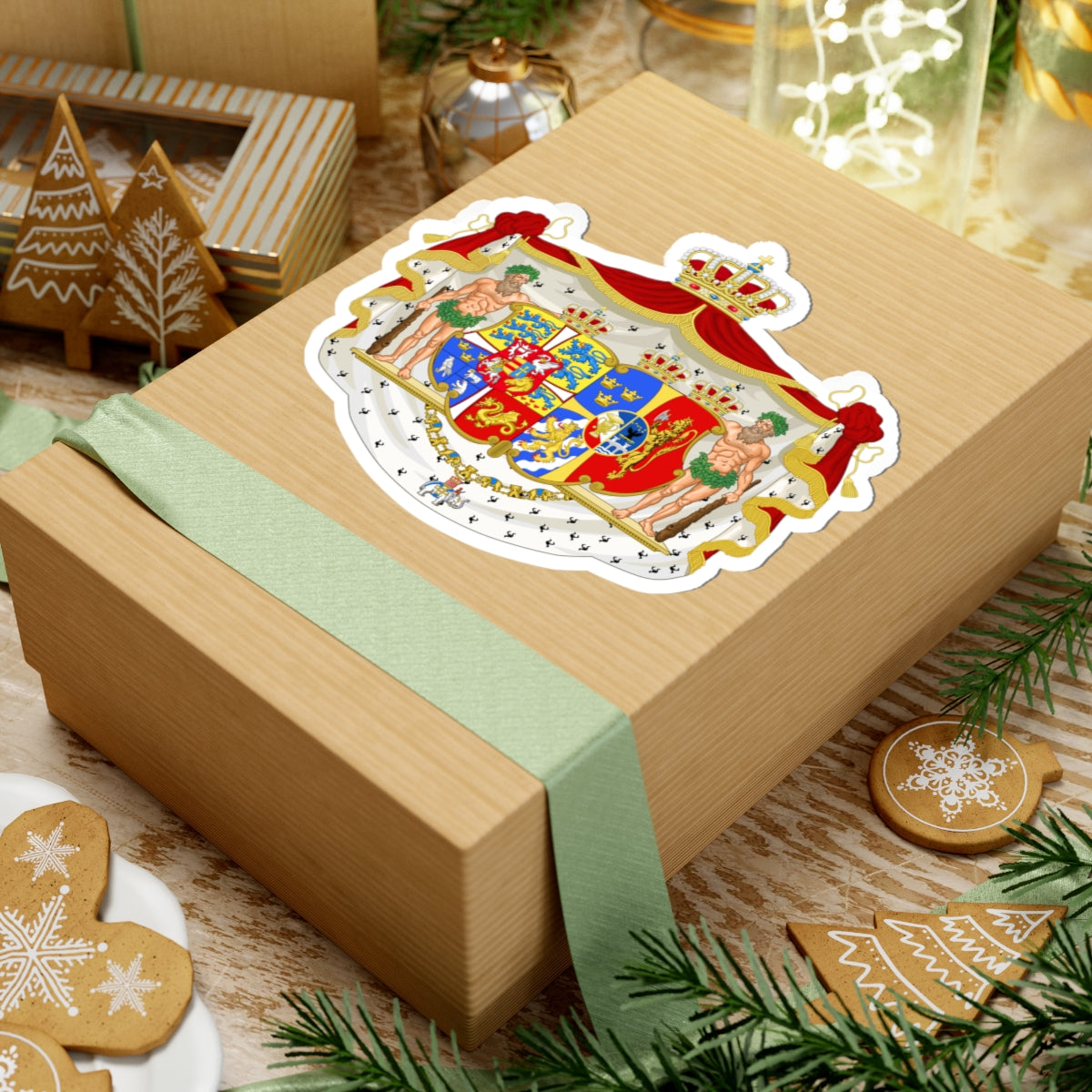 Armoiries de la reine Lovisa de Suede (Denmark) (Coat of Arms) STICKER Vinyl Kiss-Cut Decal