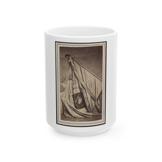 Excelsior Banner Awarded To The 50th Illinois Infantry Regiment As First Prize In A Drill Competition (U.S. Civil War) White Coffee Mug