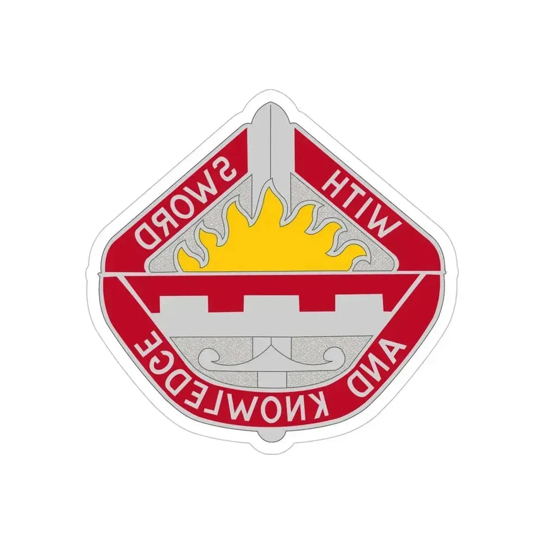 1401 Engineer Battalion (U.S. Army) REVERSE PRINT Transparent Die-Cut STICKER 6 Inch Die-Cut Transparent - The Sticker Space