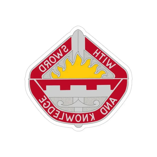 1401 Engineer Battalion (U.S. Army) REVERSE PRINT Transparent Die-Cut STICKER 6 Inch Die-Cut Transparent - The Sticker Space