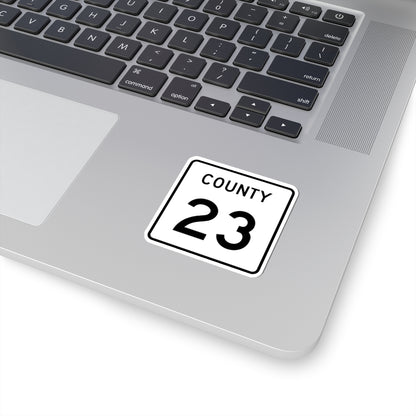 County 23 square (Minnesota) (Road Sign) STICKER Vinyl Kiss-Cut Decal